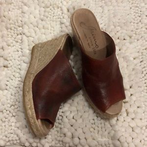 Gairno Leather espadrille wedges